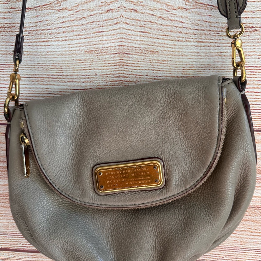 Marc Jacobs Taupe Leather Crossbody Bag